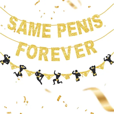 JGA Girlande Same Forever Banner, 3 m, Gold, Junggesellinnenabschied Deko