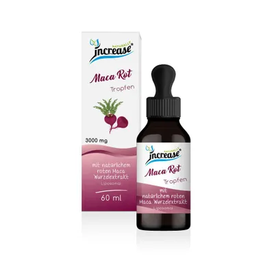 Produktbild von Liposomale Maca Rot Tropfen hochdosiert - (90.000mg Maca Rot pro Packung) 3000mg Maca Rot pro Tagesdosis - MCT Öl - Hohe Bioverfügbarkeit