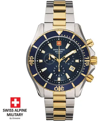 Produktbild von Swiss Alpine Military Herren Uhr Chronograph Analog Quarz 7040.9145SAM Edelstahl