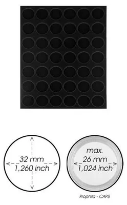 Produktbild von Prophila Collection schwarze Veloureinlage für Münzbox, 42 runde Fächer für 2-Euro-Münzen in Kapseln