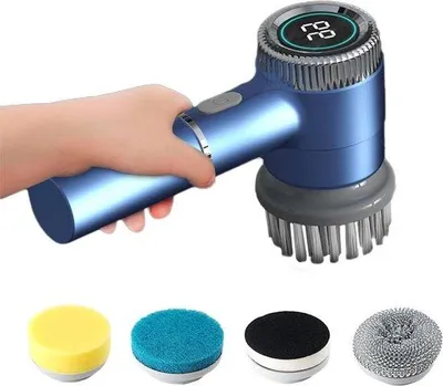 Produktbild von Elektrische 5-Borstelkoppen-Reinigungswischer - 1600 mAh - USB-C-Ladegerät - Wasserbeständig - Reinigungswischer