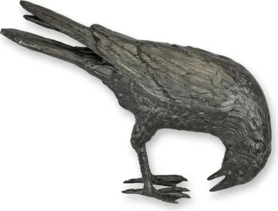 Produktbild von Bronzeskulptur einer Krähe Replikat Retro Design Dekoration
