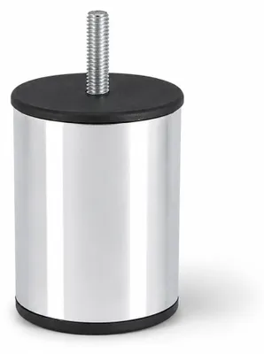 Produktbild von Möbelstempel Chrom 80mm Höhe - Aluminium Möbelfuß Rund Ø60mm mit M8 Gewinde