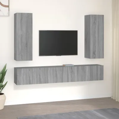 Produktbild von Möbel 5-tlg. TV-Schrank-Set Grau Sonoma Holzwerkstoff TV-Schränke -1849371