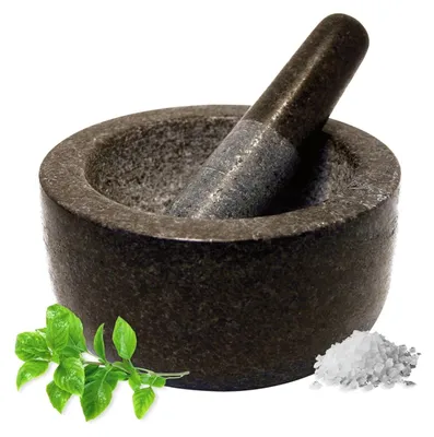 Produktbild von JADE TEMPLE 17036 Steinmörser mit Stößel im Set, effektives und einfaches mörser