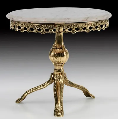Produktbild von Casa Padrino Luxus Barock Beistelltisch Gold / Weiß - Ovaler Bronze Tisch mit Marmorplatte - Luxus Möbel im Barockstil - Barockstil Wohnzimmer Möbel - Barock Möbel - Edel & Prunkvoll