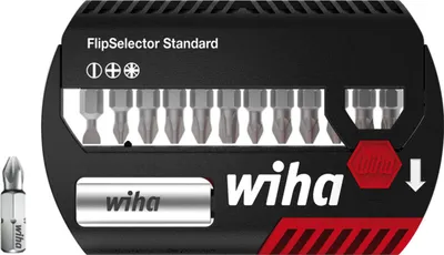 Produktbild von Bit-Satz FlipSelector Standard, 13-teilig (schwarz/rot, PH / PZ / SL)