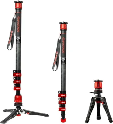 Obrázok produktu pre Monopod Met Standvoet - Jednoúpažový statív - Monopod pre fotoaparát - Statív pre videokameru - Statív pre fotografovanie - Uhlíkové vlákno