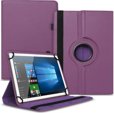Produktbild von Schutzhülle für Telekom T Tablet Hülle Schutz Tasche 10,4 Zoll Case 360° DrehbarFarbe Uni 360 Taschen:Lila