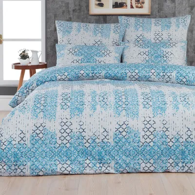 Produktbild von Bettwäsche Bettgarnitur Bettbezug Baumwolle 135x200 155x220 200x200 200x220, Größe:200 x 220 cm, Design Bettwäsche:Erika D21