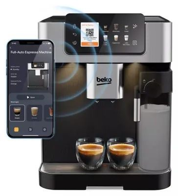 Zdjęcie produktu dla Beko CEG7348X, Ekspres do espresso, 2 l, Ziarna kawy, Wbudowany młynek, 1350 W, Czarny, Stal nierdzewna