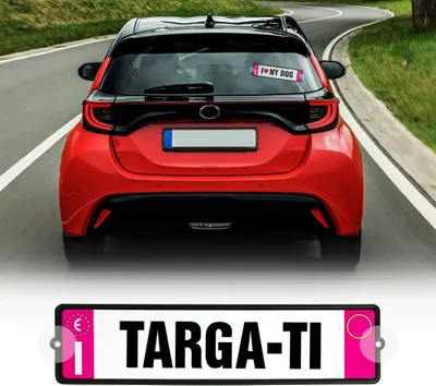 Immagine prodotto di Kit Targa personalizzabile per auto, rosa