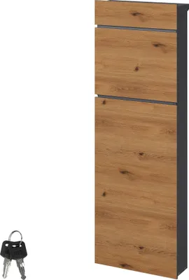 Obrázok produktu pre ML-Design voľne stojaca poštová schránka, hnedý/drevený vzhľad, 39,5x14,1x115 cm, z nehrdzavejúcej ocele