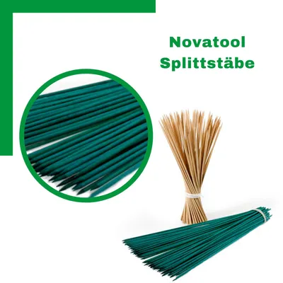 Produktbild von Novatool 100x Splittstäbe 60 cm x 5,5 mm I Grün I Pflanzstäbe Rankhilfe Bambus Stab Bambusstäbe Bambusstange Pflanzen Stütze Holzstab plant stakes