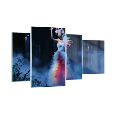 Produktbild von Bilder auf glas - Frau Geheimnis Nacht Wald - 120x70cm - Glasbilder - Wandbilder - Kunstdruck - zum Aufhängen bereit - Wanddekoration aus Glas - Glas Bilder - Wandbild auf Glas - GDL120x70-2583