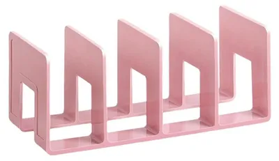 Productafbeelding van Solidchoice - Acryl Boekstandaard met 4 Compartimenten voor Organisatie
