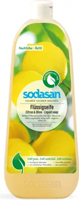 Produktbild von Sodasan Flüssigseife Citrus & Olive Nachfüller 1L milde Pflanzenseife (1er Pack)