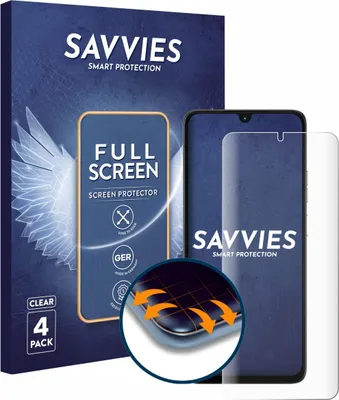 Produktbild von 4x Savvies Fullscreen Schutzfolie für Motorola Moto G06 Power Displayschutz Folie Fullcover Klar Transparent