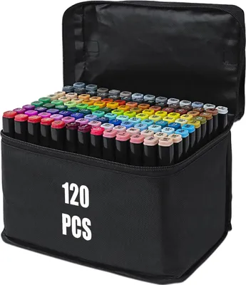 Produktbild von 120 farbige Graffiti-Skizzenstifte, fettige Markfarben, Markerstifte Doppelseitiges Marker-Set, Alkoholmarker, GiroX