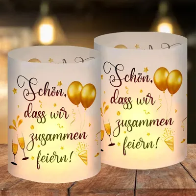 Productafbeelding van 12 Windlichten voor Tafelversiering, Geschikt voor Feestdagen en Ceremonies