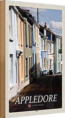 Produktbild von Holzschild Städte England Appledore Town Street 20x30cm