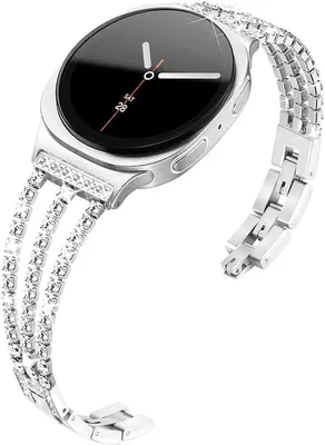 Produktbild von Stravo Damen Luxus Edelstahl Gliederarmband mit Strasssteinen für Samsung Galaxy Watch 8 (40/44 mm) & Watch 8 Classic 46 mm - Elegant - Silber