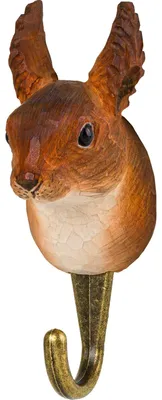 Produktbild von Wildlife Garden Decohook Wandhaken Eichhörnchen (handgeschnitzt)