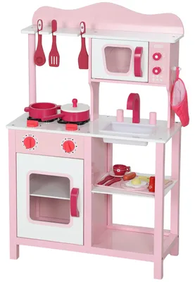 Produktbild von AIYAPLAY Kinderküche Spielküche mit Backofen, Herd, Spüle, Soundfunktion, Rosa