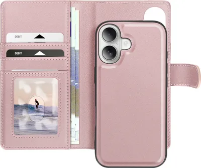 Image de Mayaxess, coque pour iPhone 16 avec coque amovible, rose champagne