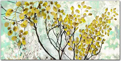 Produktbild von Coloray Bild aus Glas 140x70 Dekoration wohnzimmer wanddekoration gehärtetes Glas Küche glasblock mit bild - Baumzweige Blätter