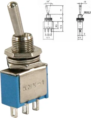 Produktbild von Mini Kippschalter 3 Polig 1UM 2 Stellungen Ein/EIN 250V Miniatur Schalter Micro