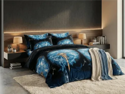 Obrázek produktu pro Mikroplyšové povlečení FLAEVOR modré 70x90 + 140x200