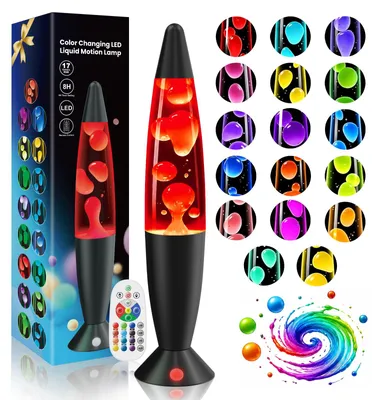 Lavalampen, 34,3 cm, 17 Farbwechsel, Fernbedienung, Timer, schwarz