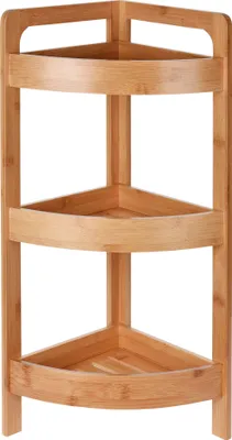 Produktbild von Bambus Badezimmer Regal - 61 cm - Eckregal Holz Standregal Bad Regal Holzregal