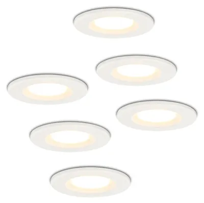 Produktbild von hoftronic LED Einbaustrahler 6W 650lm 2700K IP65 Weiß 6er Set
