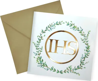 Image de Carte de communion avec motif de feuilles et effet 3D
