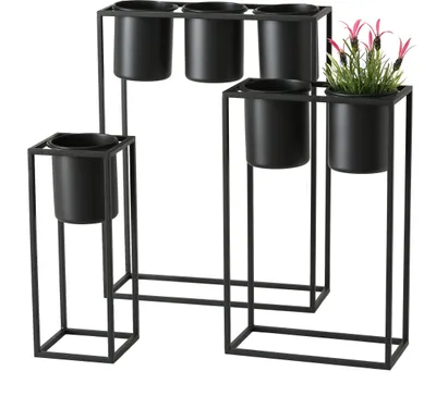 Produktbild von 3.10 Pflanztopf Mensola 3-teilig in schwarz - Größe 40-60 cm