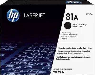 Produktbild von Toner Cartridge, HP 81A (CF281A), Schwarz, Original, 10.500 Seiten, LaserJet Enterprise M604/M605/M606/M630/M632