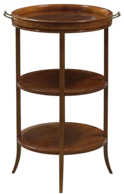 Obrázok produktu pre Casa Padrino luxusný príručný stolík hnedý 54 x 47 x v. 80 cm - Okrúhly stolík so sklenenou doskou a odnímateľným podnosom