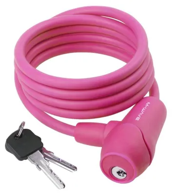 Produktbild von M-WAVE Automatik-Silikon-Spiralkabelschloss 1500 × 8 mm Pink