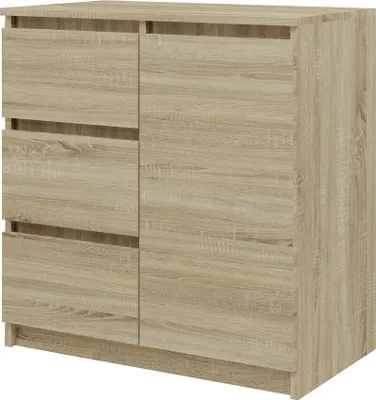 Produktbild von Topeshop 1D3S SONOMA KPL, Eiche, 3 Schublade(n), Partikelbord, Modern, 1 Tür(en)