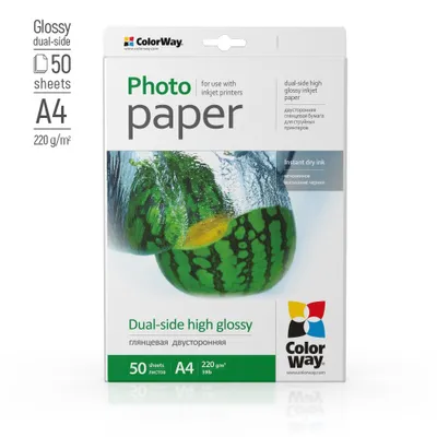 Produktbild von ColorWay Fotopapier beidseitig hochglänzend 220g/m², A4, 50 Blatt