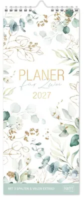 Produktbild von Häfft Verlag Paarkalender 2027, Wandkalender 13 x 32 cm, 3 Spalten, kompakt