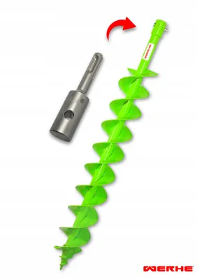 Zdjęcie produktu dla Świder do gleby 100 mm H podwójna spirala + adapter SDS Plus - zestaw do sadzenia roślin i montażu słupków
