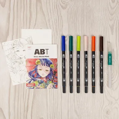 Produktbild von Tombow Brush Pen Set Manga Wind - Dual Brush Pen 6 Stück kreativ