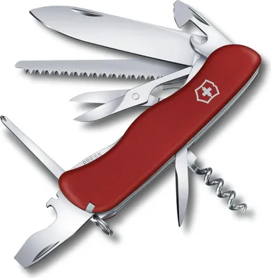 Produktbild von Victorinox Outrider, Messer mit Feststellklinge, Multi-Tool-Messer, Polyamid, Rot, 14 Werkzeug, 3,7 mm