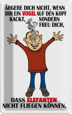 Produktbild von vianmo Blechschild 18x12 cm ärgere dich nicht wenn ein Vogel Spruch Zitat