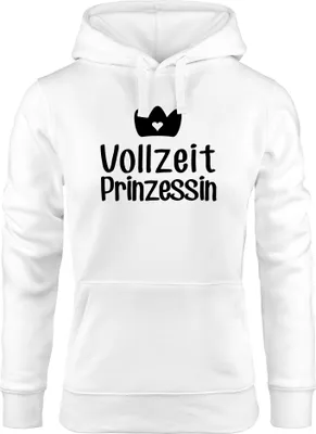 Produktbild von süßer Hoodie Damen Vollzeit Prinzessin Sweatshirt Kapuze Kapuzenpullover Moonworks® weiß M