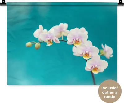 Produktbild von MuchoWow® Wandteppich Wandbehang Orchidee - Blumen - Pflanze - Weiß - Lila 60x45 cm Tapisserie Dekoration Wandtuch - Das Schlafzimmer