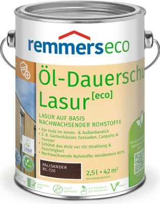 Obrázek produktu pro Remmers permanentní mořidlo na dřevo na olejové bázi [eco] palisandr, 2,5 litru, ekologické mořidlo na dřevo pro interiér i exteriér, ekologické, udržitelné, veganské, šetrné ke včelám